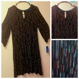 NEW Apt 9 midi dress with stretch, gathered wide 3/4 sleeve, M